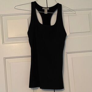 Forever 21 Black Ribbed Racerback Tank removable padded cups